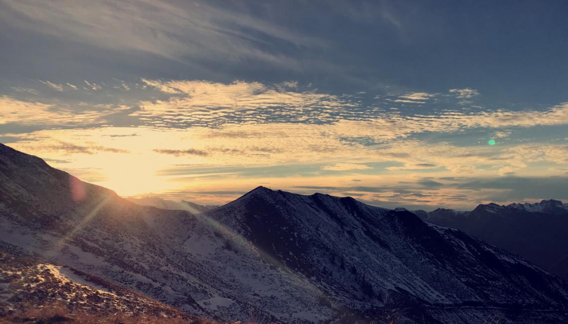 Coucher de soleil crêtes du col d'Aubisque